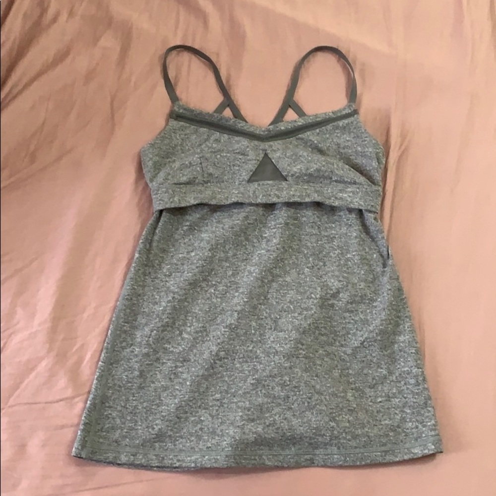 Lululemon just breath tank in heathered slate grey